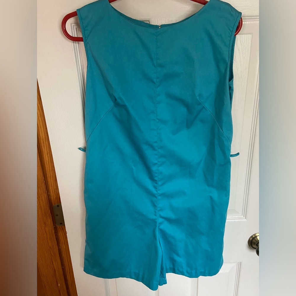Vintage Teal Jumper Sleeveless Retro Shift Carol Brent
